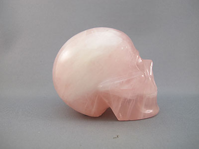 Double-STAR Rose Quartz Crystal Skull